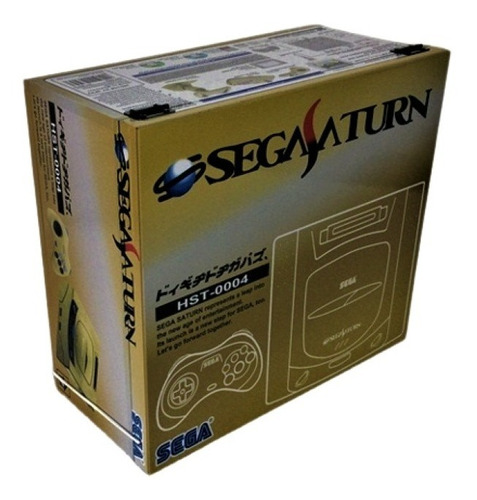 Caixa Vazia Sega Saturno Japonês Dourado De Mdf