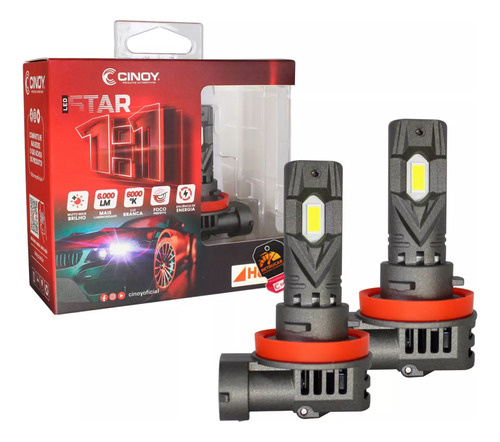 Lampada Super Led Mini Cinoy Star H1 H3 H7 H11 Hb3 Hb4 H27