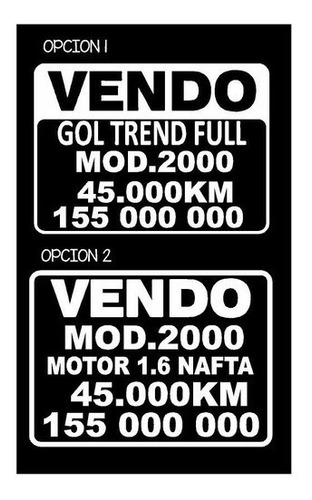 Cartel Calco Sticker Vendo Auto X 3!!!!