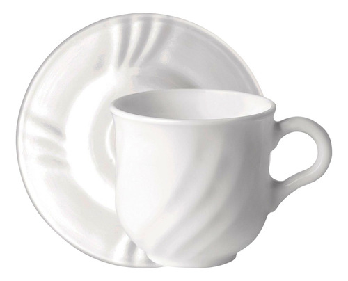 Set X6 Tazas Té Con Platos Vidrio Templado Ebro Bormioli