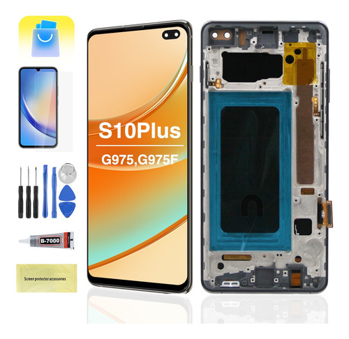 Pantalla Para Samsung S10 Plus Con Marco S10+ G975 Sm-g975f