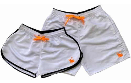 Kit Casal Short Mauricinho Moda Praia Bermuda Tectel Grosso