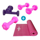 Set De Mancuernas 1 Lb 2 Lb 3 Lb + Colchoneta Combo Fitness