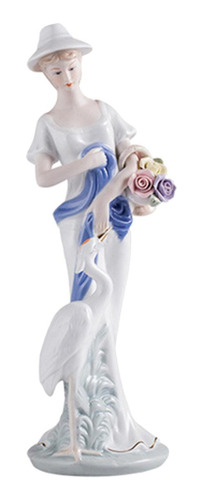 Escultura De Mujer, Mxmzl-001, 1pz, Azul/blanco, 30x12x12, P