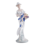 Figura Cerámica Mujer, Mxmzl-001, 1pz, Azul/blanco, 30x12x12