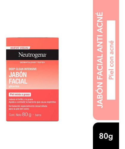 Jabón Facial En Barra Neutrogena® Deep Clean Intensive® 80g
