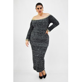 Vestido Con Cadena Roman Fashion /tallas Extras, 51731 (gris