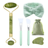 Set De Rodillos Faciales Gua Sha Jade 6 En 1 De Vegcoo