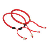 Par Pulseras Parejas Novios Hilo Dragon Rojo Destino B064