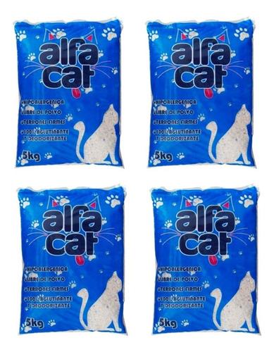 Arena Premium Alfa Cat Para Gato 24kg Hipoalergénica Alfacat X 24kg De Peso Neto  Y 6kg De Peso Por Unidad