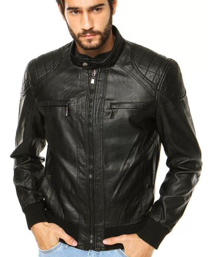 Jaqueta De Courino Masculina Punk Rockeiro Rock Motociclista