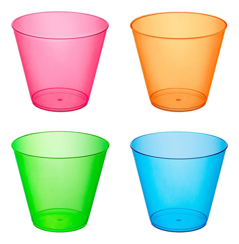 Vasos De Plástico Party Essentials, 100 Unidades, Neón Surti