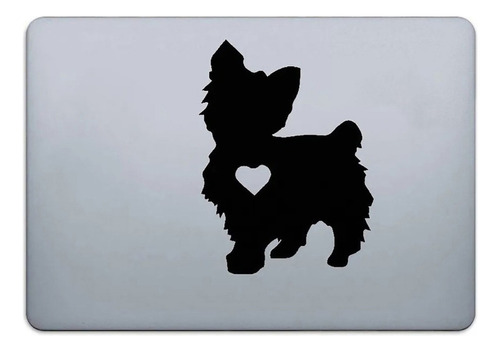 Calcomanía Sticker Vinil Para Laptop   Perro Yorkie Terrier