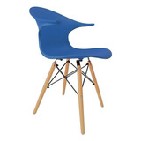 Cadeira Charles Eames New Wood Design Pelegrin Pw-079 Azul