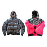 Campera Nike Original Plumas Puffer Talle L Dama Reversible