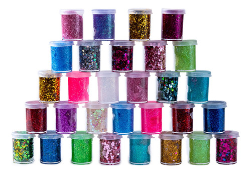 Glitter En Gel X30 Potes Varios Colores Para Rostro Cuerpo