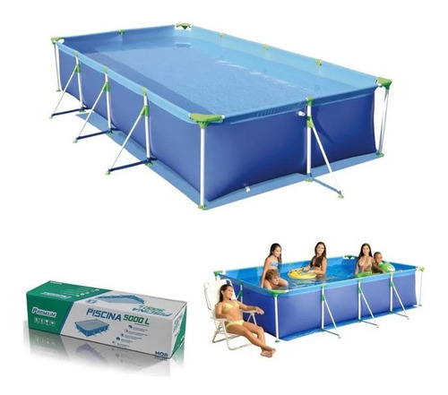 Piscina 5000 Litros Premium Lona Estruturada Retangular Mor