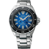 Relógio Seiko Srpe33k1 King Samurai Manta Ray Save Ocean Cor Da Correia Prateado Cor Do Bisel Preto Cor Do Fundo Azul-turquesa