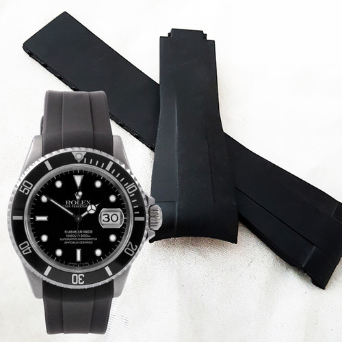 Correa Extensible Negro 20mm Para Rolex Submariner Y Otros