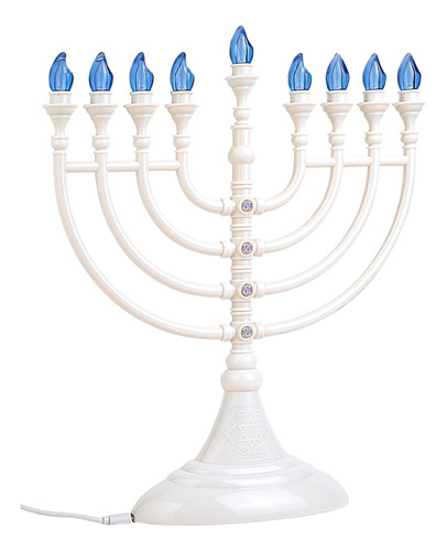 Menorah/candelabro Aviv Judaica Blanco