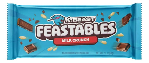 Mr Beast Feastables Barra De Chocolate Crunch Sabor60g