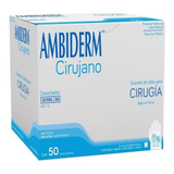 Guante Latex Ambiderm Cirujano Esteril Caja 100 Pz. Talla 6.5