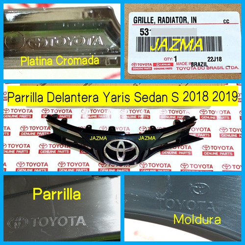 Parrilla Delantera Yaris Sedan S 2018 2019 Original 5 Pza   Foto 5