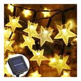 Guirnalda Estrella Navideñas Solar 6mts 30led Luces Solares