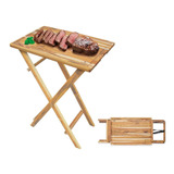 Mesa Desmontável De Madeira Para Churrasco Teca Stolf