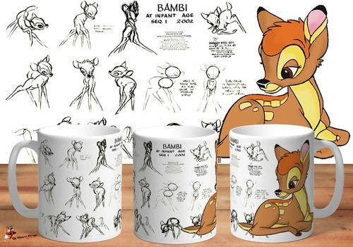 Taza - Tazón De Ceramica Disney Bambi Creacion 4k Art