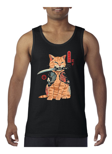 Playera Tanktop Gato Michi Samurái