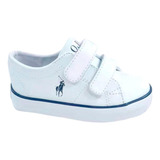 Tenis Polo Ralph Lauren Para Niño Escolar Color Blanco 