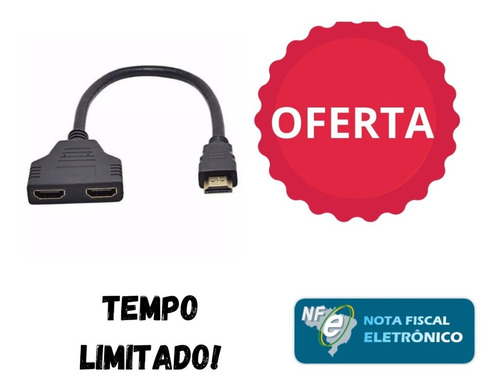 Cabo Adaptador Duplicador Hdmi 1 Entrada 2 Saídas Splitter