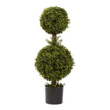Topiary De Boj Doble 5920 Casi Natural, 35 Pulgadas, Verde, 