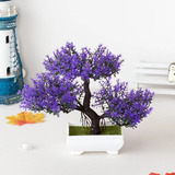E: Purple Plants, Bonsai, Plantas Falsas, Flores, Ornamentos
