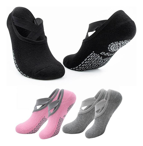 Calcetines Antideslizantes Yoga Pilates Fitnics Set 3 Pares