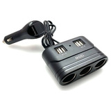 Adaptador Triple Encendedor Auto 12v / 24v Puertos Usb 120w