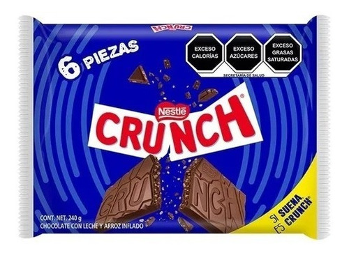 Nestlé Crunch Chocolate Con Leche Y Arroz Inflado 6pz 240gr