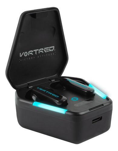 Vortred Audífonos Intrauriculares Gamer Tws W.a.r Negro /vc Color De La Luz Azul