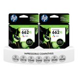 Kit Hp 662 Xl Colorido 2 Cartuchos Original 3516 3546 4646