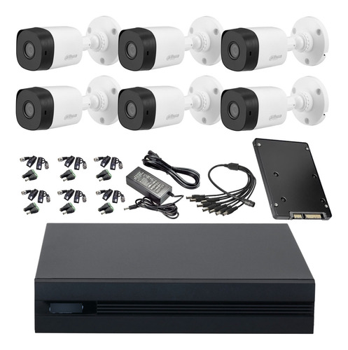 Kit Seguridad Dahua Dvr 8 Ch + 6 Camaras Hd 1mp + Disco 1tb