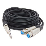 Cable Canon Hembra  2 A Plug 1/4 Stereo 3 Mts Profesional