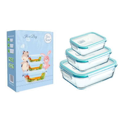 Pack 3 Tupper Cristal Recipiente Tapa Hermético Comida Toper | MercadoLibre
