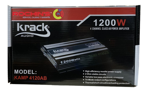 Amplificador Krack Audio Kamp4120ab 4 Canales Clase Ab 1200w