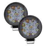 Tunelight 2 Faros Luz Blanca Ámbar 9 Leds Jeep/auto/moto 27w