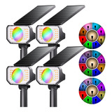 Luz Solar Exterior Luces Rgb Decoración De Jardín 4pzs