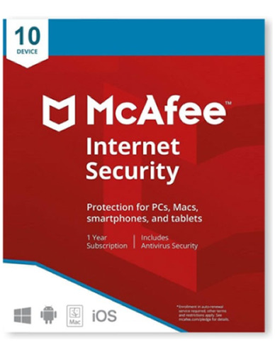 Antivirus Mcafee Internet Security 10 Dispositivos Digital