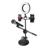 Kit Aro De Luz Led + Soporte Micrófono Y Celular /03-dbsc056