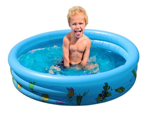 Piscina Inflable Plástico Bebe 3 Anillos  140 Cms Verano