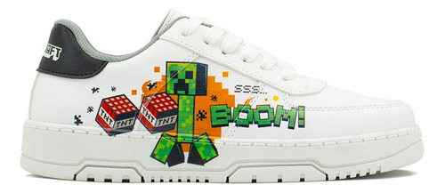 Choclo Yuyin Tenis Niño Minecraft Boom Blanco Antiderrapante